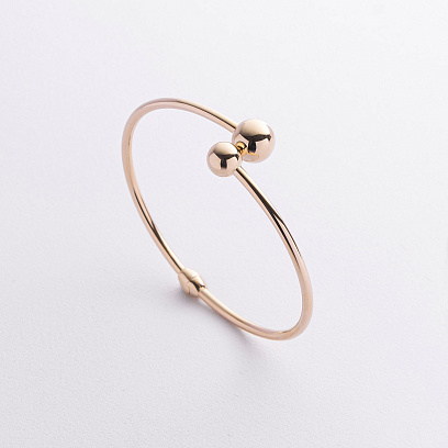 Жорсткий браслет "Кульки" у жовтому золоті б05816