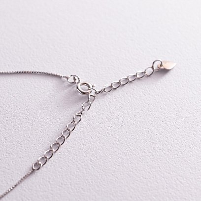 Серебряное колье "Сердечко" с фианитом 181170 №5