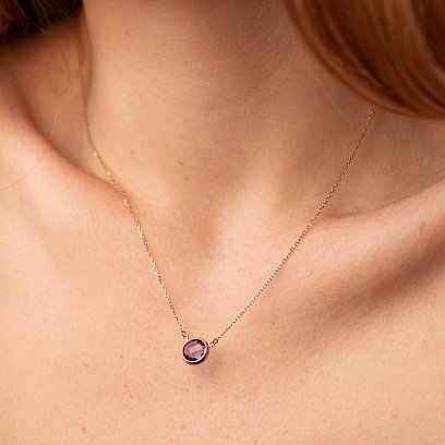 Золотое колье (аметист) кол01180 №3