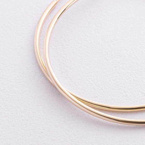 Сережки - кільця в жовтому золоті (4.8 см) с08771 №5