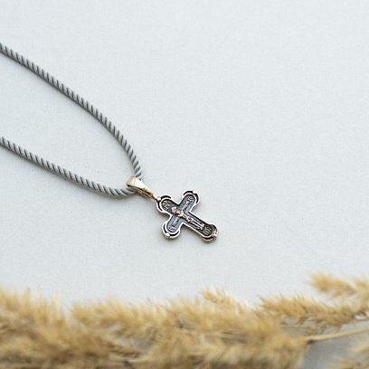 Золотой крестик с распятием (чернение) п02992 №6