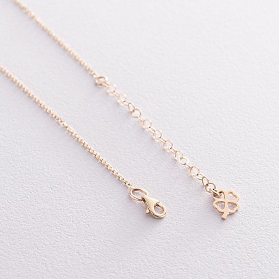 Золотое колье "Клевер" с ониксом кол01880 №5