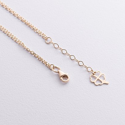 Двойной браслет "Клевер" в желтом золоте (перламутр) б05498 №5