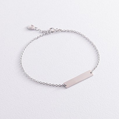 Срібний браслет "Важлива дата" з гравіюванням 2075д №2