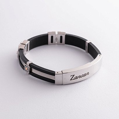 Мужской браслет с серебряной и золотой вставкой Zancan EXB293R-N №3