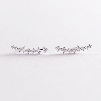 Золоті сережки - пусети "Марі" з діамантами сб0377ri №2