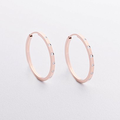 Серьги - кольца в красном золоте с07412