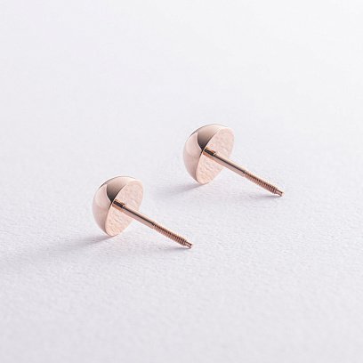 Серьги - пусеты "Полусфера" в красном золоте (0.7 см) с01570 №7