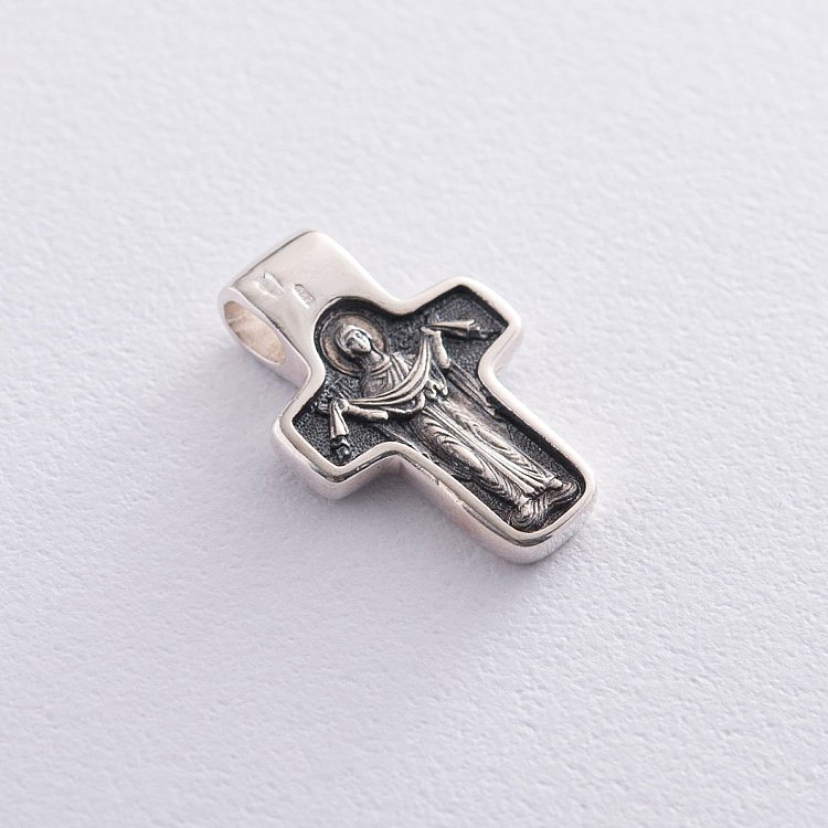 Серебряный крест "Спас Нерукотворный. Покров Божией Матери" 13090с от ювелирного магазина Оникс - 4