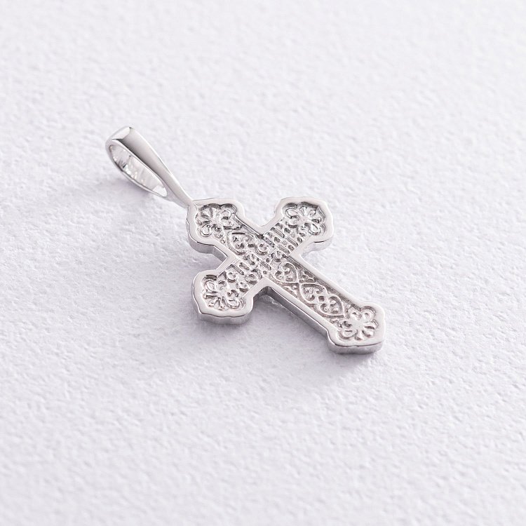 Золотой крестик "Распятие. Спаси и Сохрани" п03205d от ювелирного магазина Оникс - 2