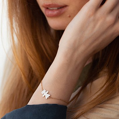 Браслет "Дівчинка" у червоному золоті (можливе гравіювання) з2077 №2