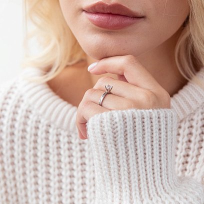 Золота заручальна каблучка (фіаніт) к02955 №2