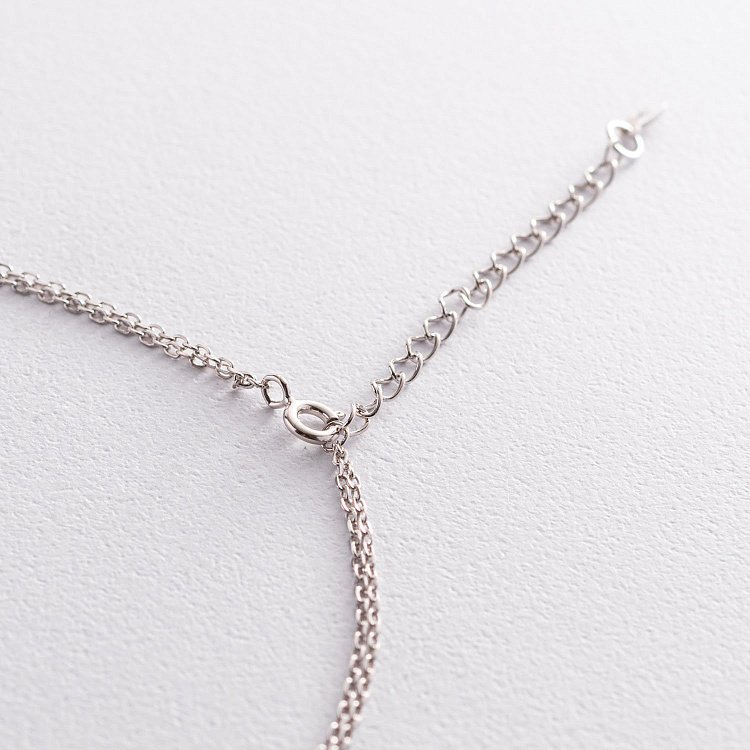 Срібне кольє "Сердечко" з фіанітами 181129 від ювелірного магазину Онікс - 5