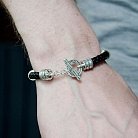 Кожаный браслет "Тогл" с серебряными вставками t0031 от ювелирного магазина Оникс - 2
