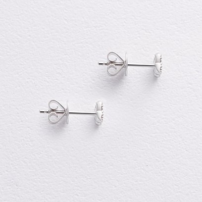 Золоті сережки - пусети "Конюшина" з діамантами сб0589lg №3