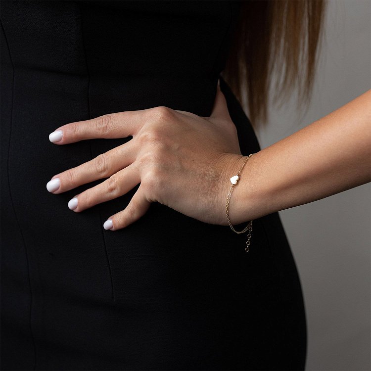 Браслет "Сердечко" в жовтому золоті б04551 від ювелірного магазину Онікс - 1