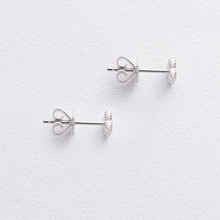 Золоті сережки - пусети "Конюшина" з діамантами сб0589lg від ювелірного магазину Онікс - 2