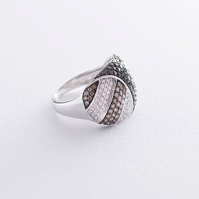 Золотое кольцо с бриллиантами R25296 №3