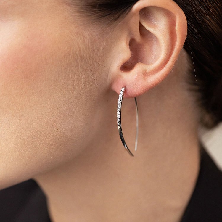 Серебряные серьги "Клео" с фианитами 4991 от ювелирного магазина Оникс - 6