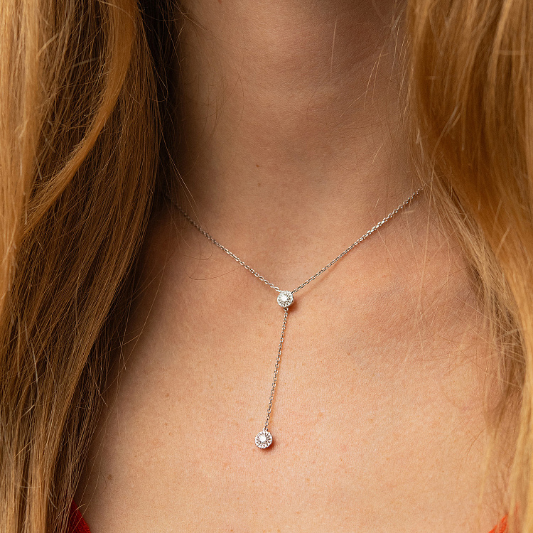 Золоте кольє - краватка з діамантами колб0149mi від ювелірного магазину Онікс - 1