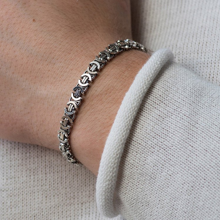 Чоловічий срібний браслет (Євро 0.7 см) рс216915 від ювелірного магазину Онікс - 1