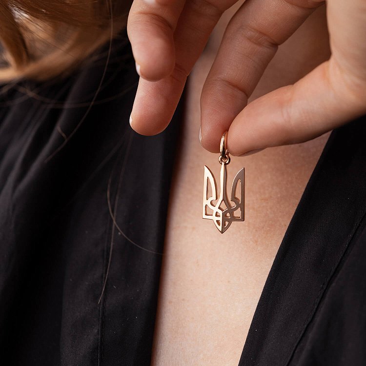 Золотий кулон "Герб України - Тризуб" п03703 від ювелірного магазину Онікс - 1