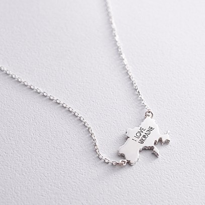 Серебряное колье "Украина с Вашим текстом" 181212укр №6