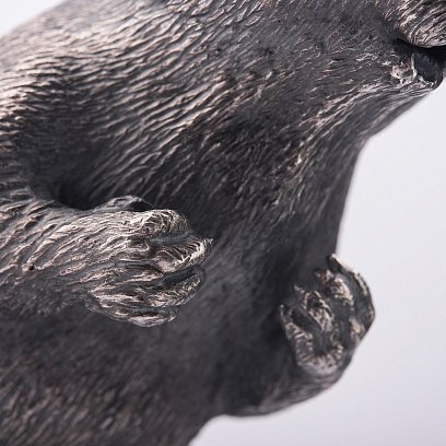 Серебряная фигура ручной работы "Бобер" сер00031 №4