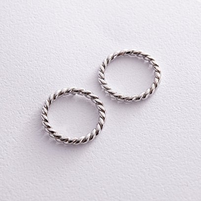 Сережки - пусети "Тріана" у білому золоті с08279 №2