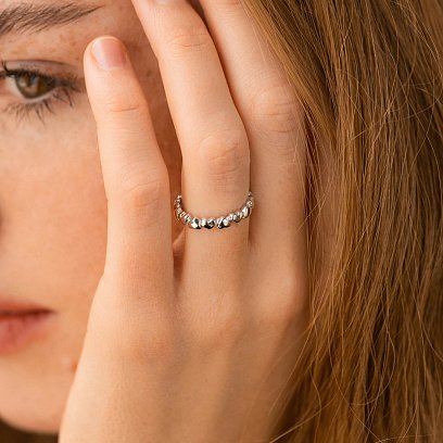 Золота каблучка "Серця" к05352 №4