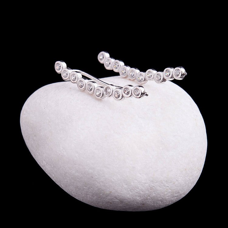 Серебряные серьги с фианитами 121634 от ювелирного магазина Оникс - 1