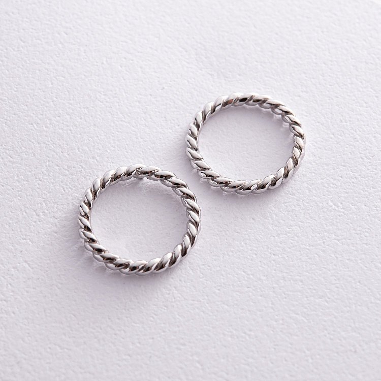 Сережки - пусети "Тріана" у білому золоті с08279 від ювелірного магазину Онікс - 2