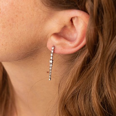 Золоті сережки - пусети з діамантами сб0431ca №6