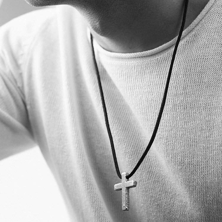 Православний срібний хрест "Отче наш" на шнурку 181272 від ювелірного магазину Онікс - 1