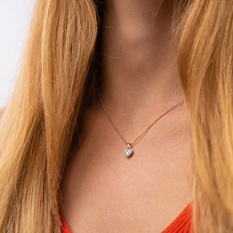 Золотой кулон "Сердечко" с бриллиантами пб0353cha от ювелирного магазина Оникс - 3