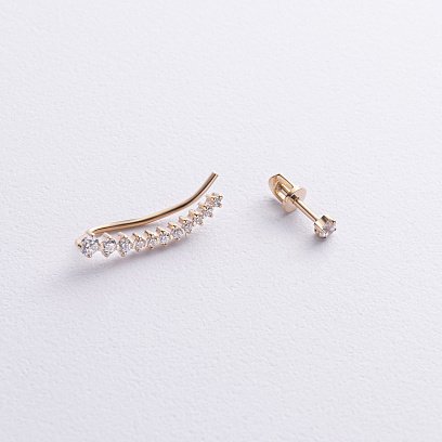 Сережки - клаймбери "Оригінальність" у жовтому золоті с09287 №2