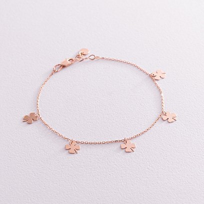 Браслет "Конюшина" в червоному золоті б04932