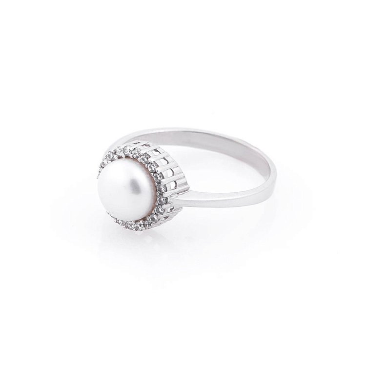 Женское кольцо с культивированным пресноводным жемчугом к02842 от ювелирного магазина Оникс - 2