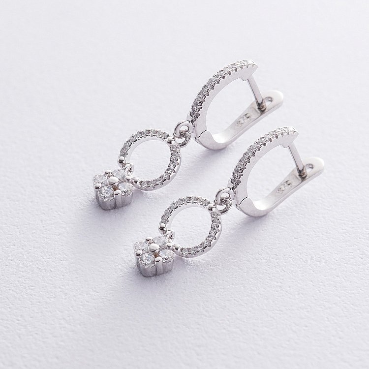 Серьги "Клевер" в серебре 122603 от ювелирного магазина Оникс