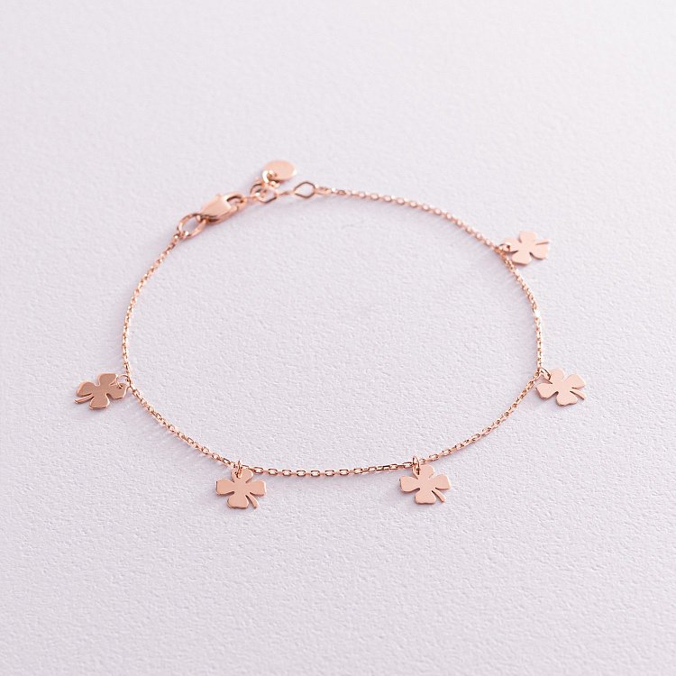 Браслет "Конюшина" в червоному золоті б04932 від ювелірного магазину Онікс