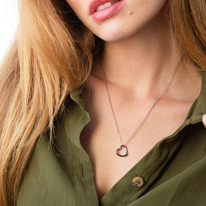 Серебряное колье "Сердечко" 181228 №2