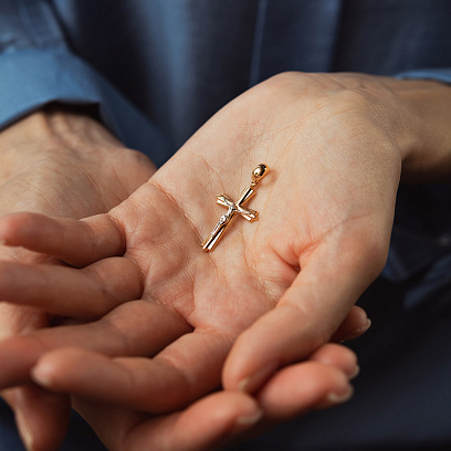 Золотий хрестик "Розп'яття" п03587 №2