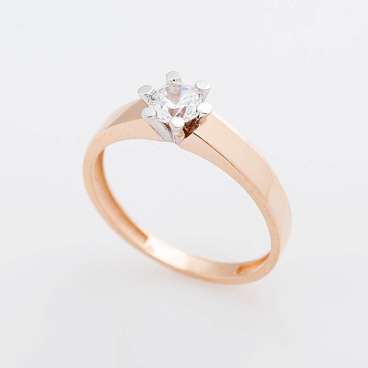 Золота заручальна каблучка з фіанітом к04715 від ювелірного магазину Онікс