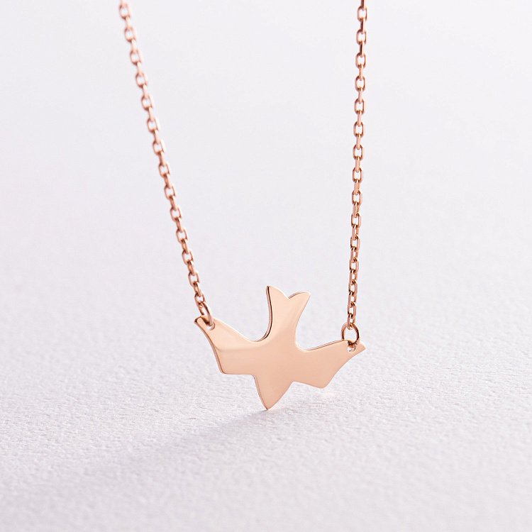 Колье "Ласточка" в красном золоте кол02363 от ювелирного магазина Оникс - 1