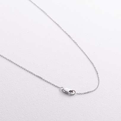 Кольє "Хрестик" у білому золоті (діаманти, сапфіри) колб0201mi №4