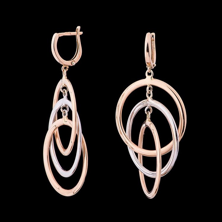 Золоті сережки "Кільця" с03303 від ювелірного магазину Онікс - 2