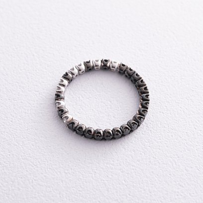 Золотое кольцо с белыми и черными бриллиантами кб0471di №5