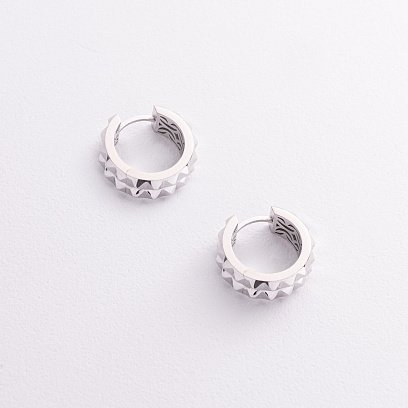 Сережки - кільця "Monika" у білому золоті с09312 №2