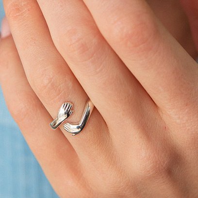 Серебряное кольцо "Обьятия" 112677 №3