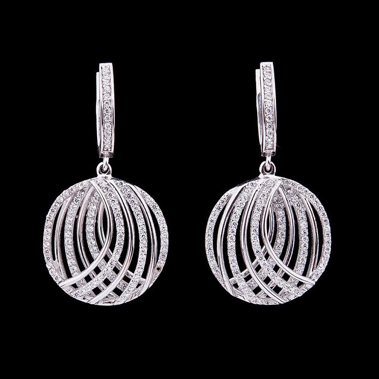 Золоті сережки з фіанітами с02625 - 2 Золоті сережки з фіанітами с02625 від ювелірного магазину Онікс - 2